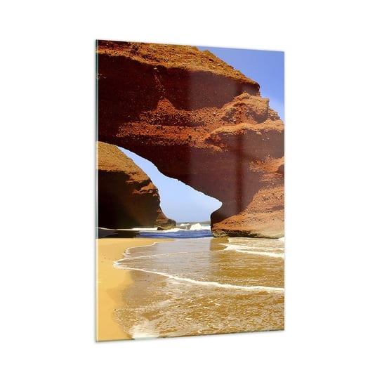 Obraz na szkle - Woda i wiatr przez tysiące lat - 50x70cm - Krajobraz Maroko Ocean - Nowoczesny szklany obraz do salonu do sypialni ARTTOR ARTTOR