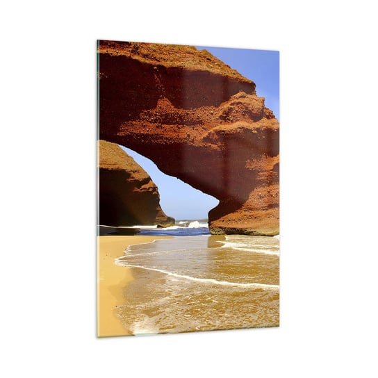 Obraz na szkle - Woda i wiatr przez tysiące lat - 80x120cm - Krajobraz Maroko Ocean - Nowoczesny szklany obraz na ścianę do salonu do sypialni ARTTOR ARTTOR