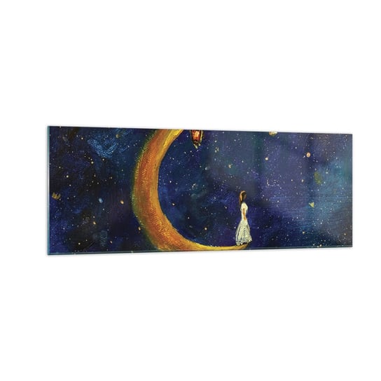 Obraz na szkle - Wołanie świata - 140x50cm - Fantasy Dla Dzieci Księżyc - Nowoczesny szklany obraz do salonu do sypialni ARTTOR ARTTOR