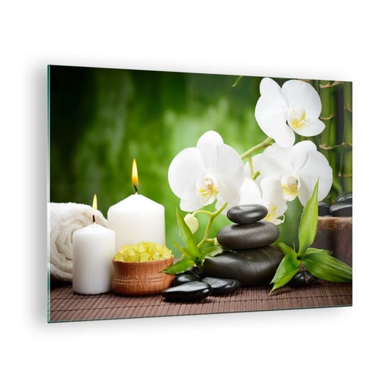 Obraz na szkle - Wonny, kwiatowy, delikatny dotyk - 70x50cm - Kwiaty Orchidea Storczyk - Nowoczesny szklany obraz do salonu do sypialni ARTTOR ARTTOR