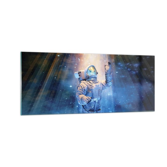 Obraz na szkle - Wreszcie u celu - 100x40cm - Abstrakcja Astronauta Kosmos - Nowoczesny foto szklany obraz do salonu do sypialni ARTTOR ARTTOR