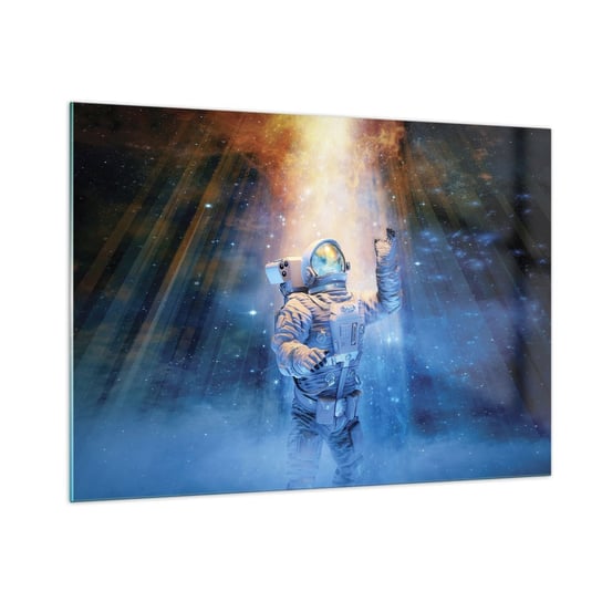 Obraz na szkle - Wreszcie u celu - 100x70cm - Abstrakcja Astronauta Kosmos - Nowoczesny foto szklany obraz do salonu do sypialni ARTTOR ARTTOR