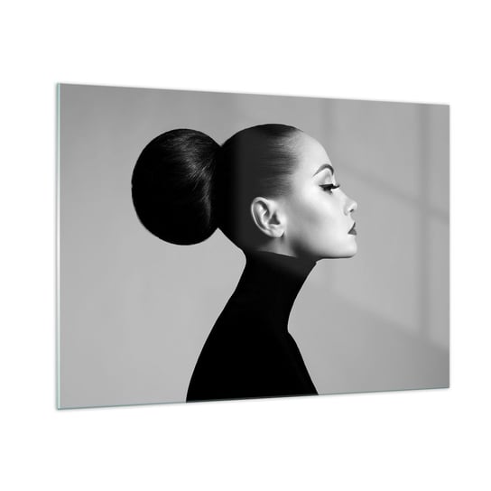 Obraz na szkle - Współczesna Nefretete - 100x70cm - Kobieta Fryzura Modelka - Nowoczesny foto szklany obraz do salonu do sypialni ARTTOR ARTTOR