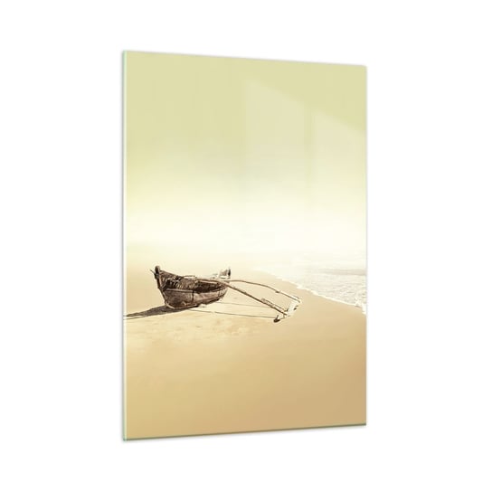 Obraz na szkle - Wspomnienie mórz południowych - 50x70cm - Krajobraz Morze Plaża - Nowoczesny szklany obraz do salonu do sypialni ARTTOR ARTTOR
