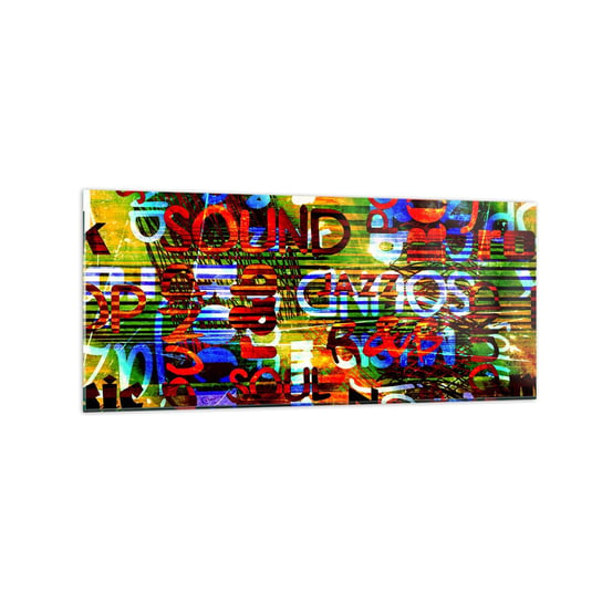 Obraz na szkle - Wszystkie barwy dźwięku - 120x50cm - Graffiti Grafika Sztuka - Nowoczesny szklany obraz na ścianę do salonu do sypialni ARTTOR ARTTOR