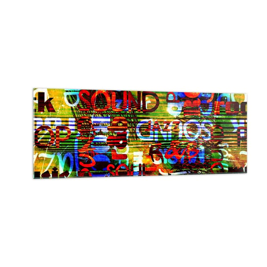 Obraz na szkle - Wszystkie barwy dźwięku - 140x50cm - Graffiti Grafika Sztuka - Nowoczesny szklany obraz do salonu do sypialni ARTTOR ARTTOR