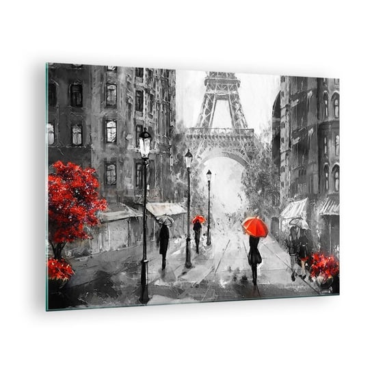 Obraz na szkle - Wszystkie drogi prowadzą do niej - 70x50cm - Miasto Paryż Wieża Eiffla - Nowoczesny szklany obraz do salonu do sypialni ARTTOR ARTTOR