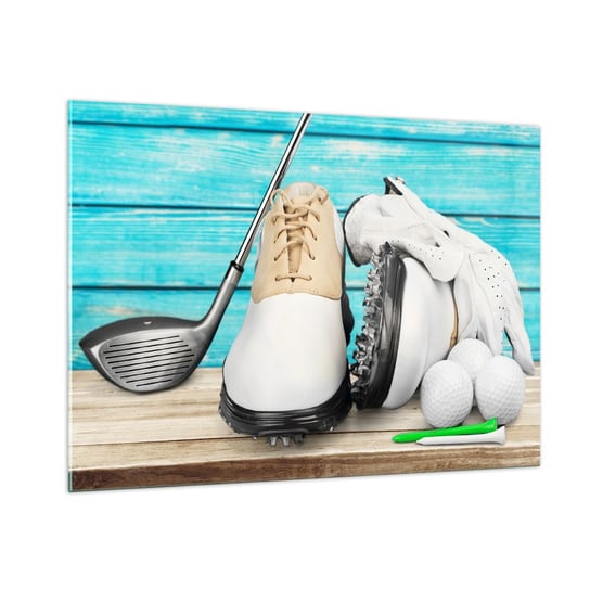 Obraz na szkle - Wszystko gotowe - 100x70cm - Golf Sport Buty Golfisty - Nowoczesny foto szklany obraz do salonu do sypialni ARTTOR ARTTOR