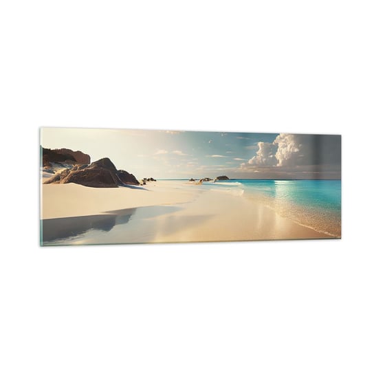 Obraz na szkle - Wymarzony dzień - 90x30cm - Dzika Plaża Ocean Brzeg - Nowoczesny szklany obraz do salonu do sypialni ARTTOR ARTTOR