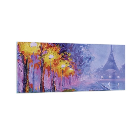 Obraz na szkle - Wymarzony spacer - 100x40cm - Miasto Paryż Wieża Eiffla - Nowoczesny foto szklany obraz do salonu do sypialni ARTTOR ARTTOR