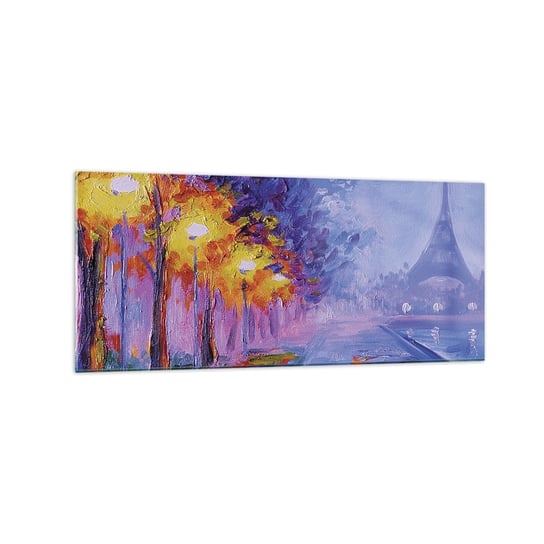 Obraz na szkle - Wymarzony spacer - 120x50cm - Miasto Paryż Wieża Eiffla - Nowoczesny szklany obraz na ścianę do salonu do sypialni ARTTOR ARTTOR