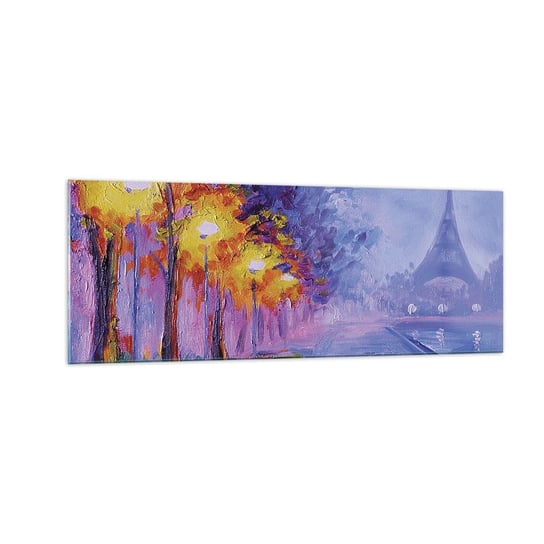 Obraz na szkle - Wymarzony spacer - 140x50cm - Miasto Paryż Wieża Eiffla - Nowoczesny szklany obraz do salonu do sypialni ARTTOR ARTTOR