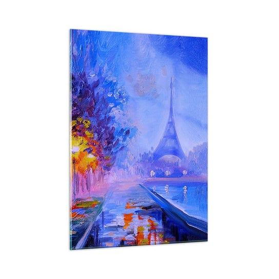 Obraz na szkle - Wymarzony spacer - 50x70cm - Miasto Paryż Wieża Eiffla - Nowoczesny szklany obraz do salonu do sypialni ARTTOR ARTTOR