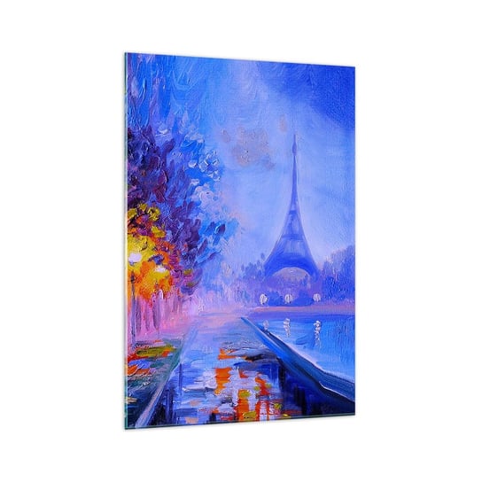 Obraz na szkle - Wymarzony spacer - 70x100cm - Miasto Paryż Wieża Eiffla - Nowoczesny foto szklany obraz do salonu do sypialni ARTTOR ARTTOR