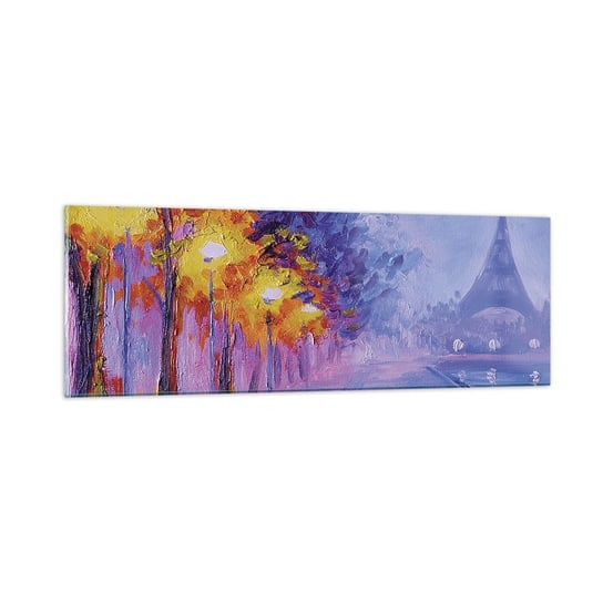 Obraz na szkle - Wymarzony spacer - 90x30cm - Miasto Paryż Wieża Eiffla - Nowoczesny szklany obraz do salonu do sypialni ARTTOR ARTTOR