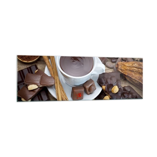 Obraz na szkle - Z baśniowej fabryki czekolady - 160x50cm - Gastronomia Czekolada Kawa - Nowoczesny foto szklany obraz do salonu do sypialni ARTTOR ARTTOR