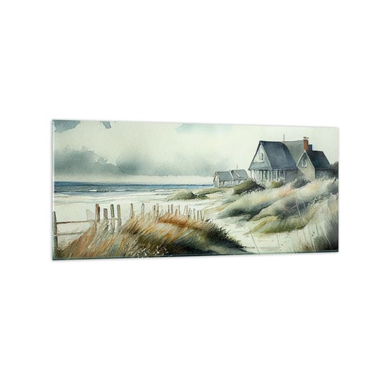 Obraz na szkle - Z dala od zgiełku - 120x50cm - Dom Plaża Morze - Nowoczesny szklany obraz na ścianę do salonu do sypialni ARTTOR ARTTOR
