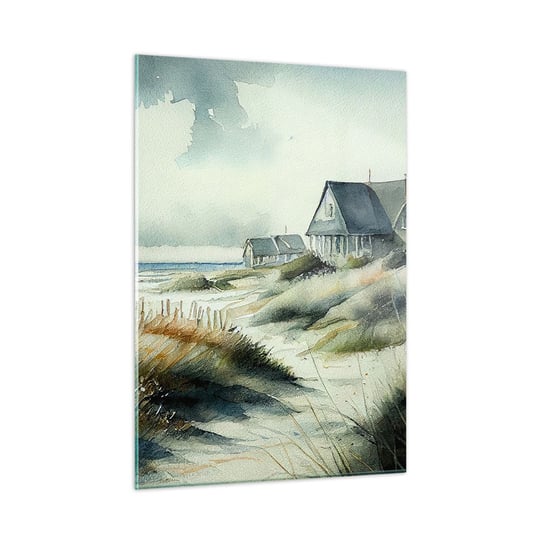Obraz na szkle - Z dala od zgiełku - 50x70cm - Dom Plaża Morze - Nowoczesny szklany obraz do salonu do sypialni ARTTOR ARTTOR