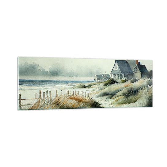 Obraz na szkle - Z dala od zgiełku - 90x30cm - Dom Plaża Morze - Nowoczesny szklany obraz do salonu do sypialni ARTTOR ARTTOR