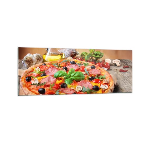 Obraz na szkle - Z prawdziwie włoskim smakiem - 140x50cm - Gastronomia Pizza Włochy - Nowoczesny szklany obraz do salonu do sypialni ARTTOR ARTTOR