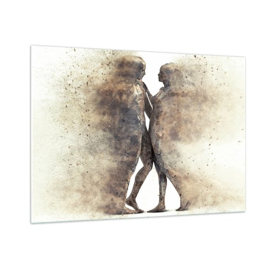 Obraz na szkle - Z prochu powstali, by kochać - 100x70cm - Abstrakcja Kobieta I Mężczyzna Miłość - Nowoczesny foto szklany obraz do salonu do sypialni ARTTOR ARTTOR