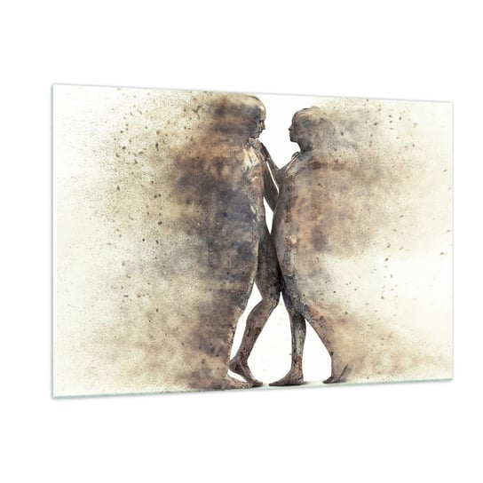 Obraz na szkle - Z prochu powstali, by kochać - 120x80cm - Abstrakcja Kobieta I Mężczyzna Miłość - Nowoczesny szklany obraz na ścianę do salonu do sypialni ARTTOR ARTTOR