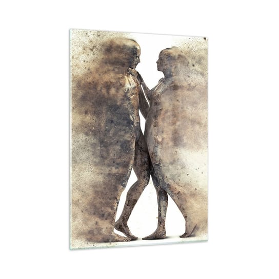 Obraz na szkle - Z prochu powstali, by kochać - 50x70cm - Abstrakcja Kobieta I Mężczyzna Miłość - Nowoczesny szklany obraz do salonu do sypialni ARTTOR ARTTOR
