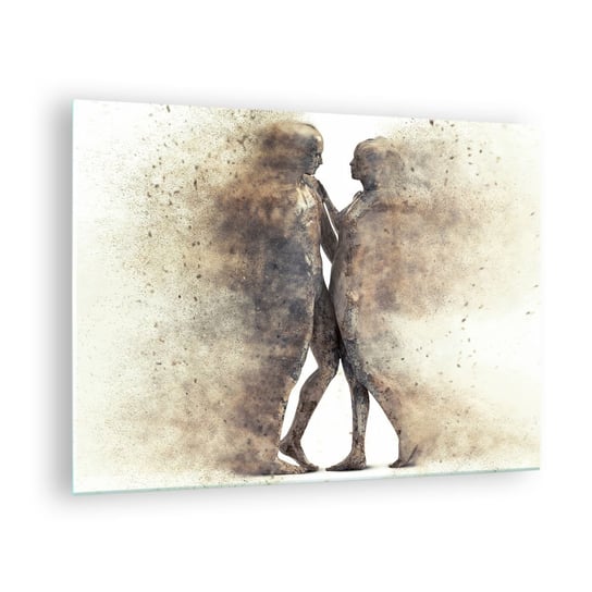 Obraz na szkle - Z prochu powstali, by kochać - 70x50cm - Abstrakcja Kobieta I Mężczyzna Miłość - Nowoczesny szklany obraz do salonu do sypialni ARTTOR ARTTOR