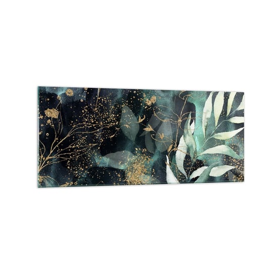 Obraz na szkle - Zaczarowany ogród - 120x50cm - Rośliny Liście Botanika - Nowoczesny szklany obraz na ścianę do salonu do sypialni ARTTOR ARTTOR