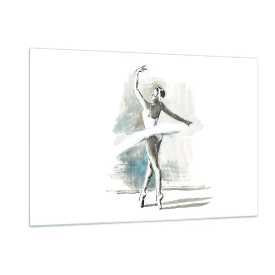 Obraz na szkle - Zaklęta w łabędzia - 120x80cm - Baletnica Taniec Balet - Nowoczesny szklany obraz na ścianę do salonu do sypialni ARTTOR ARTTOR