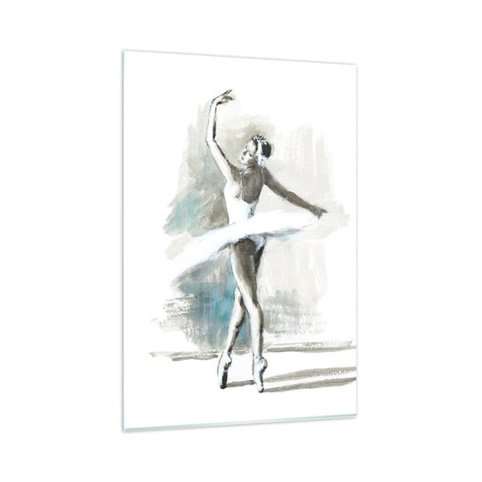 Obraz na szkle - Zaklęta w łabędzia - 80x120cm - Baletnica Taniec Balet - Nowoczesny szklany obraz na ścianę do salonu do sypialni ARTTOR ARTTOR