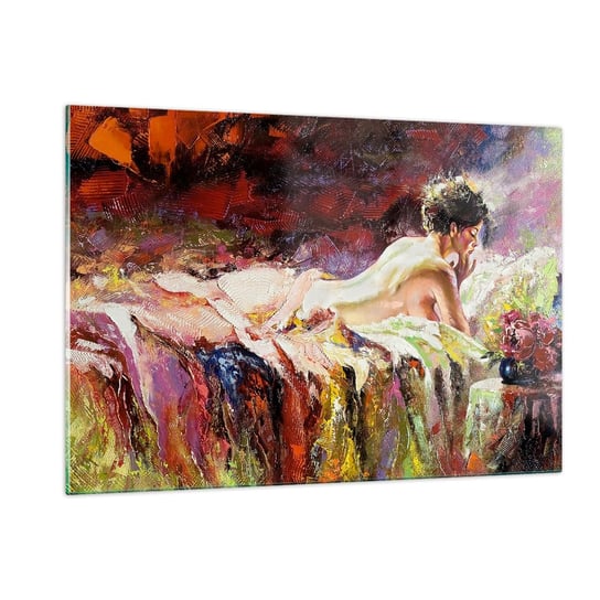 Obraz na szkle - Zamyślona Wenus - 120x80 cm - Obraz nowoczesny - Kobieta, Ciało, Sztuka, Malarstwo, Impresjonizm - GAA120x80-3534 ARTTOR