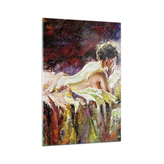 Obraz na szkle - Zamyślona Wenus - 70x100cm - Kobieta Ciało Sztuka - Nowoczesny foto szklany obraz do salonu do sypialni ARTTOR ARTTOR