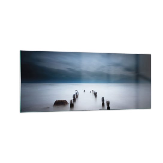 Obraz na szkle - Zamyślone jezioro - 100x40cm - Krajobraz Morze Jezioro - Nowoczesny foto szklany obraz do salonu do sypialni ARTTOR ARTTOR