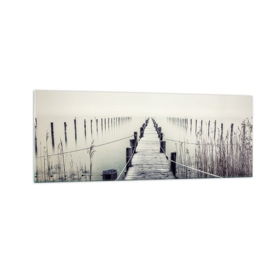 Obraz na szkle - Zanurz się w spokoju - 140x50cm - Pomost Jezioro Cisza - Nowoczesny szklany obraz do salonu do sypialni ARTTOR ARTTOR