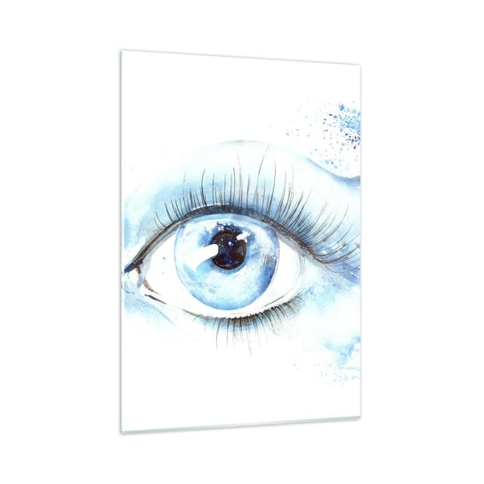 Obraz na szkle - Zanurzyć się w błękicie spojrzenia - 50x70cm - Abstrakcja Oko Sztuka - Nowoczesny szklany obraz do salonu do sypialni ARTTOR ARTTOR