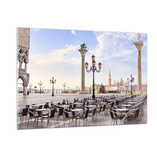 Obraz na szkle - Zapraszamy, wszystko gotowe - 120x80cm - Architektura Miasto Wenecja - Nowoczesny szklany obraz na ścianę do salonu do sypialni ARTTOR ARTTOR