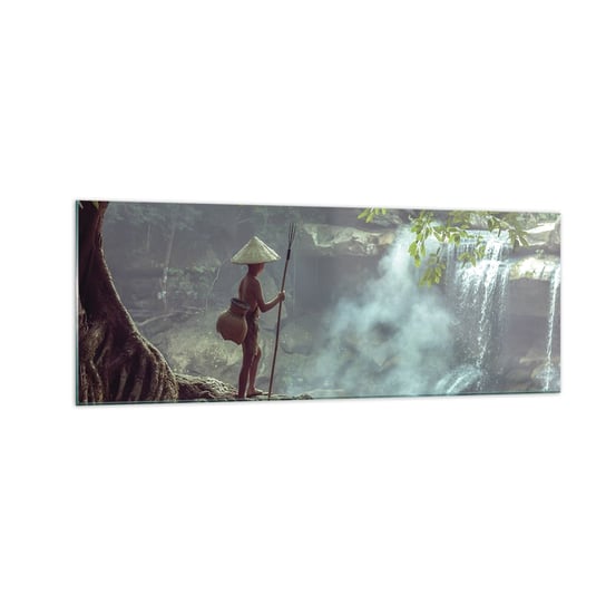 Obraz na szkle - Zaprzyjaźniony z naturą - 140x50cm - Azja Wodospad Krajobraz - Nowoczesny szklany obraz do salonu do sypialni ARTTOR ARTTOR