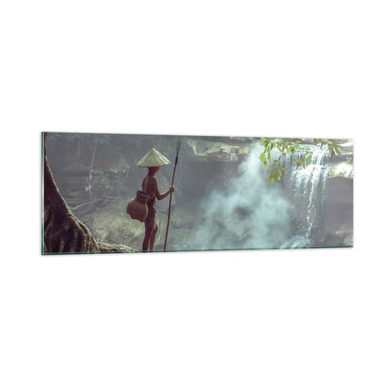 Obraz na szkle - Zaprzyjaźniony z naturą - 90x30cm - Azja Wodospad Krajobraz - Nowoczesny szklany obraz do salonu do sypialni ARTTOR ARTTOR