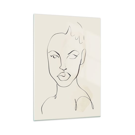 Obraz na szkle - Zarys zmysłowości - 50x70cm - Kobieta Grafika Sztuka - Nowoczesny szklany obraz do salonu do sypialni ARTTOR ARTTOR
