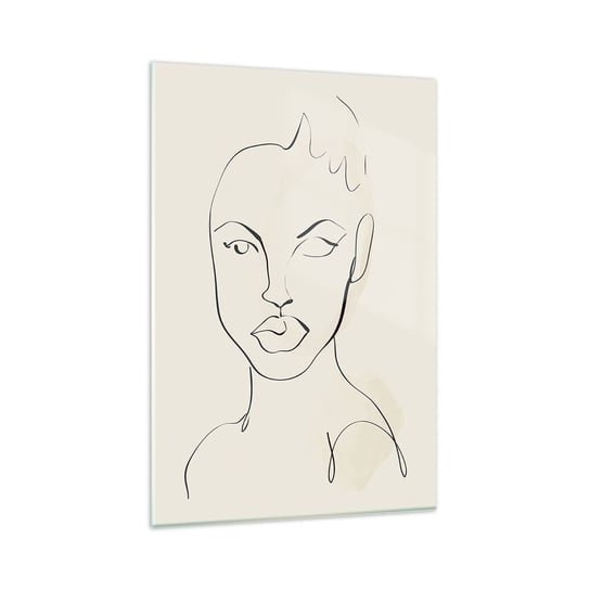 Obraz na szkle - Zarys zmysłowości - 80x120cm - Kobieta Grafika Sztuka - Nowoczesny szklany obraz na ścianę do salonu do sypialni ARTTOR ARTTOR