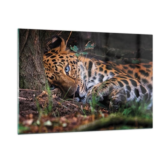 Obraz na szkle - Zaufaj mi - 120x80cm - Lampart Zwierzęta Afryka - Nowoczesny szklany obraz na ścianę do salonu do sypialni ARTTOR ARTTOR