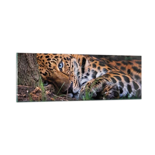 Obraz na szkle - Zaufaj mi - 90x30cm - Lampart Zwierzęta Afryka - Nowoczesny szklany obraz do salonu do sypialni ARTTOR ARTTOR