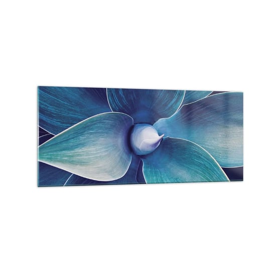 Obraz na szkle - Zbłękitniały od nieba - 120x50cm - Agawa Kwiat Agawy Sztuka - Nowoczesny szklany obraz na ścianę do salonu do sypialni ARTTOR ARTTOR