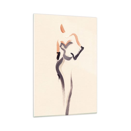 Obraz na szkle - Ze złotych lat Hollywood - 80x120cm - Kobieta Kreska Minimalizm - Nowoczesny szklany obraz na ścianę do salonu do sypialni ARTTOR ARTTOR