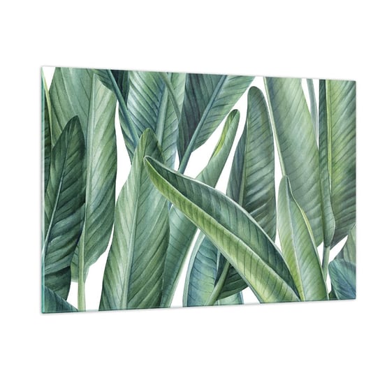 Obraz na szkle - Zieleń sama w sobie - 120x80cm - Zielone Liście Roślina Tropikalna Natura - Nowoczesny szklany obraz na ścianę do salonu do sypialni ARTTOR ARTTOR