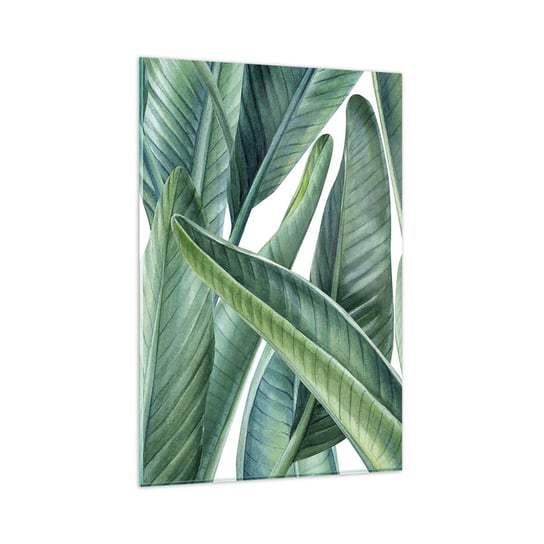 Obraz na szkle - Zieleń sama w sobie - 80x120cm - Zielone Liście Roślina Tropikalna Natura - Nowoczesny szklany obraz na ścianę do salonu do sypialni ARTTOR ARTTOR