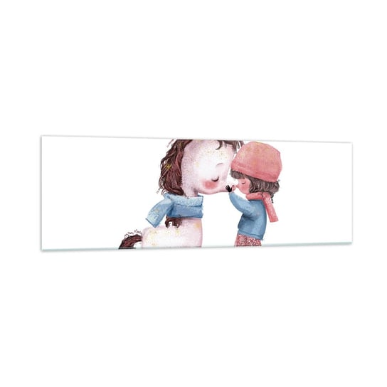 Obraz na szkle - Zimowa opowieść - 160x50cm - Dla Dzieci Jednorożec Dziewczynka - Nowoczesny foto szklany obraz do salonu do sypialni ARTTOR ARTTOR