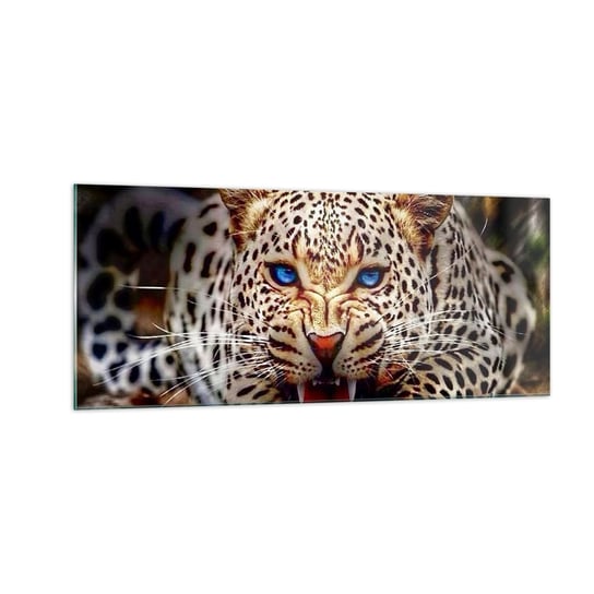 Obraz na szkle - Złość piękności nie szkodzi - 100x40cm - Zwierzęta Lampart Dziki Kot - Nowoczesny foto szklany obraz do salonu do sypialni ARTTOR ARTTOR