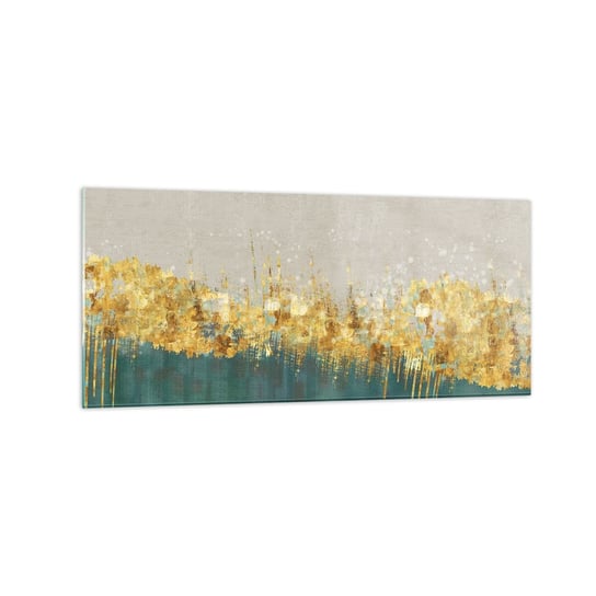 Obraz na szkle - Złota granica - 120x50cm - Art Deco Sztuka Pastelowe - Nowoczesny szklany obraz na ścianę do salonu do sypialni ARTTOR ARTTOR